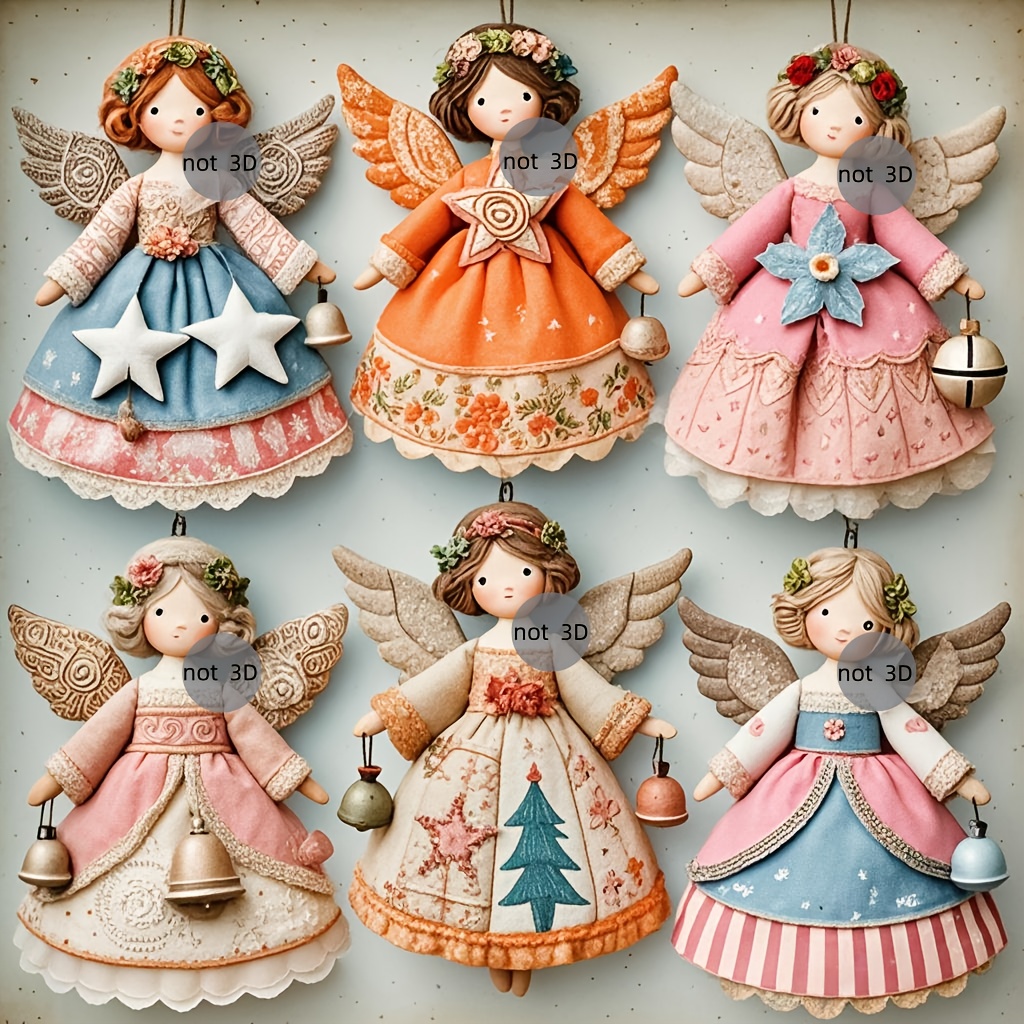 Vintage Collectible Dolls - 6/12 Peças de Enfeites de Anjo