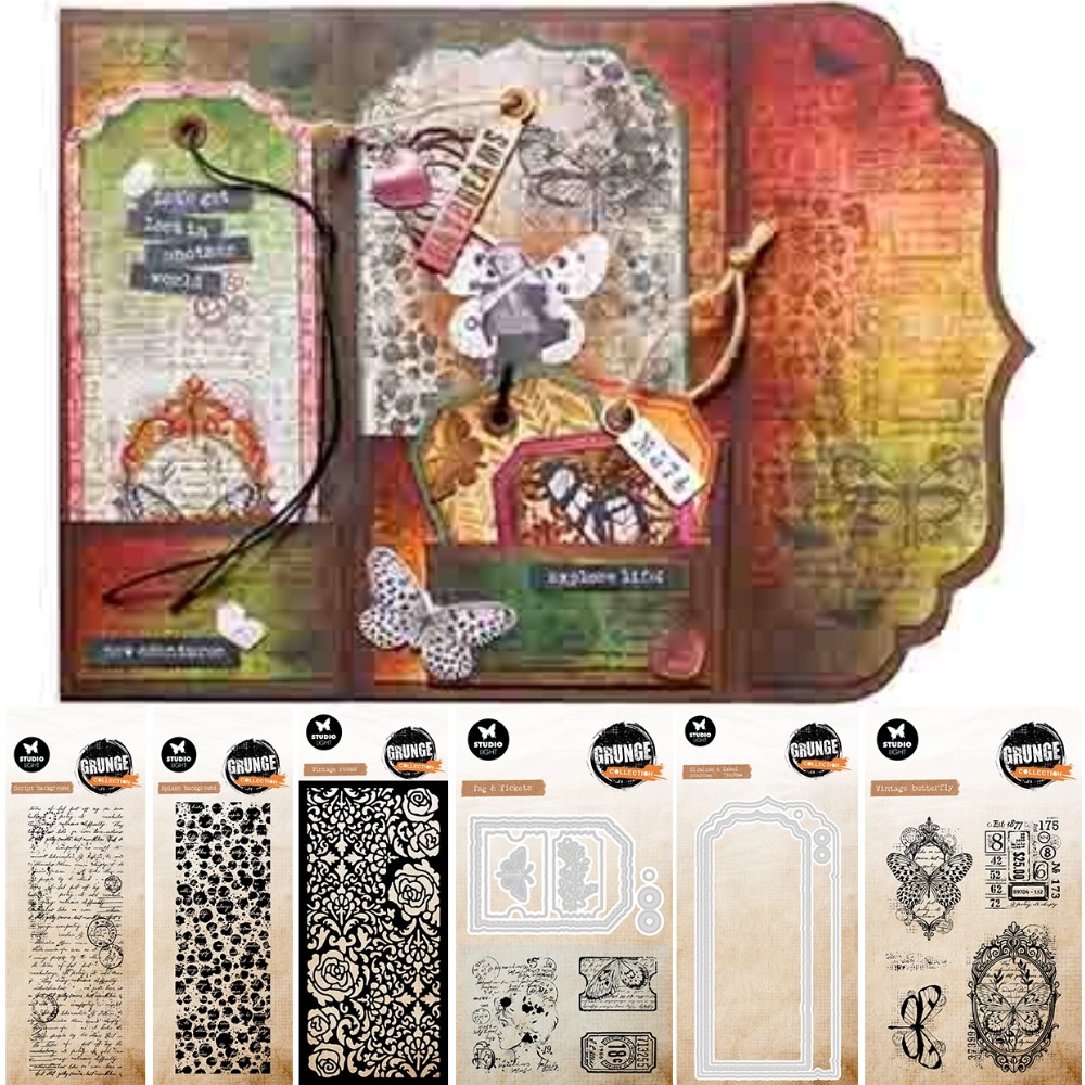 Collectible Vintage Greeting Cards - Rosas vintage grunge coleção corte de
