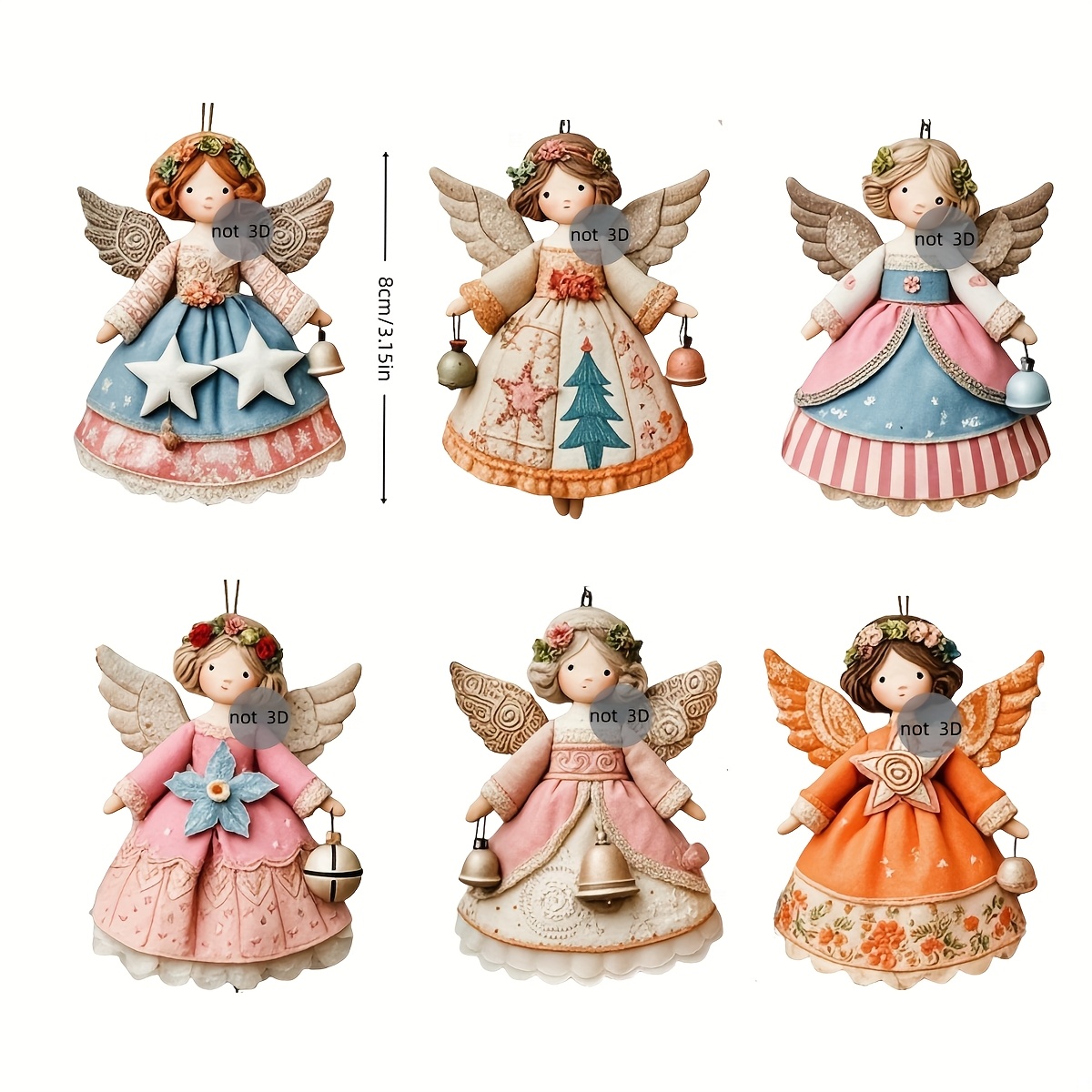 6/12 Peças de Enfeites de Anjo - Vintage Collectible Dolls avaliação e preço